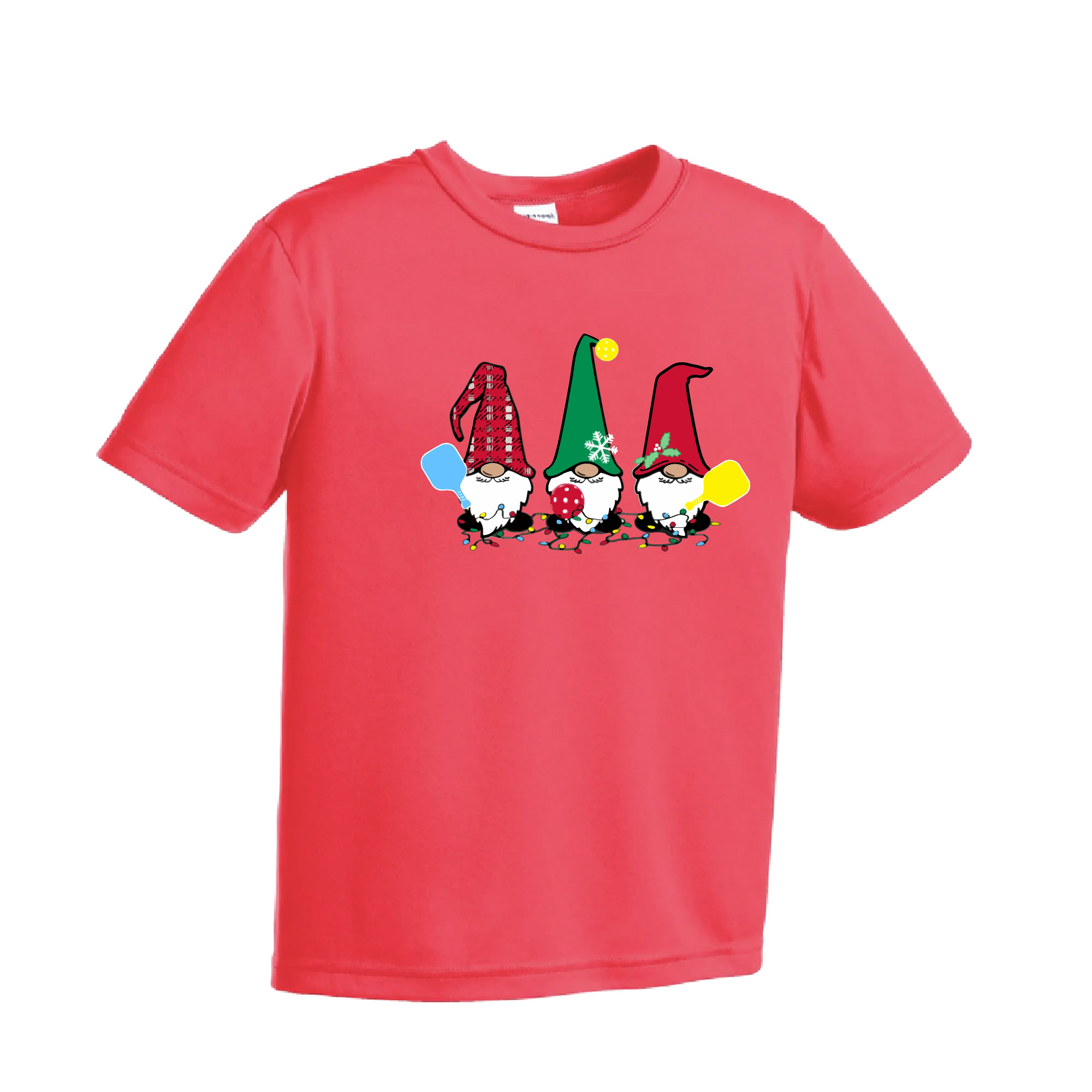 Christmas Gnomes | Youth Short Sleeve Pickleball Shirts | 100% Polyester