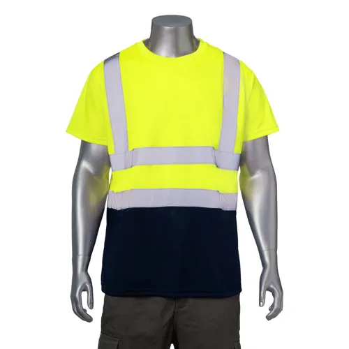 Class 2 3.8 Oz. Polyester Color Block Reflective Tape Safety T-Shirt