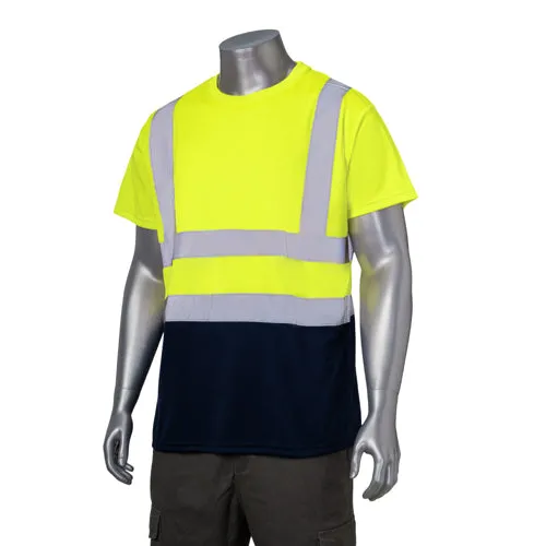 Class 2 3.8 Oz. Polyester Color Block Reflective Tape Safety T-Shirt
