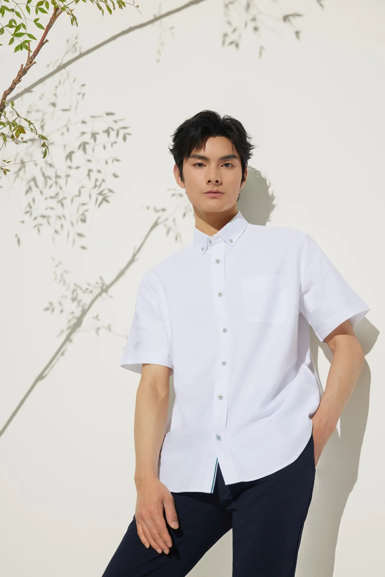 Cotton Oxford Comfort Fit Short Sleeve Casual Shirt