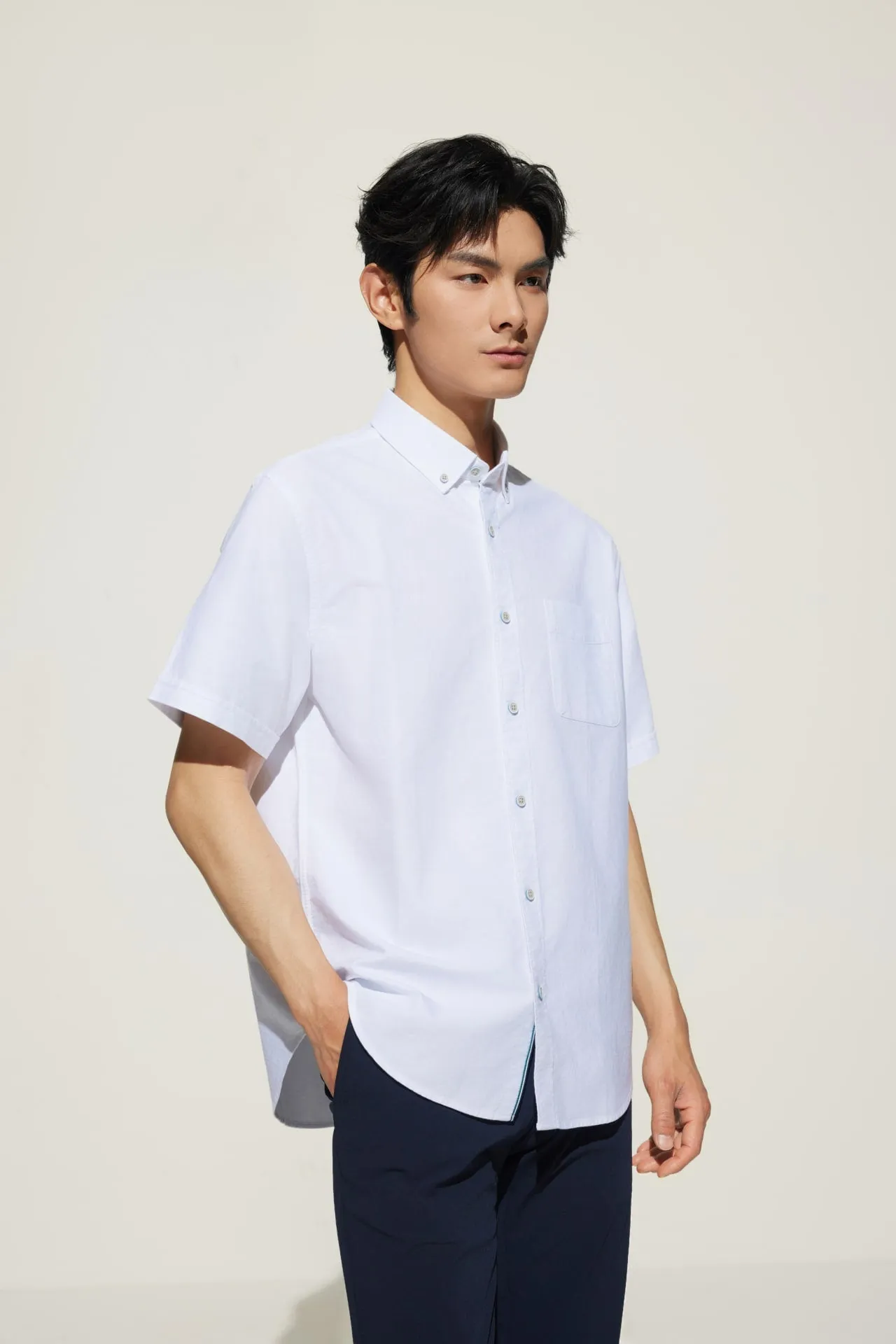 Cotton Oxford Comfort Fit Short Sleeve Casual Shirt