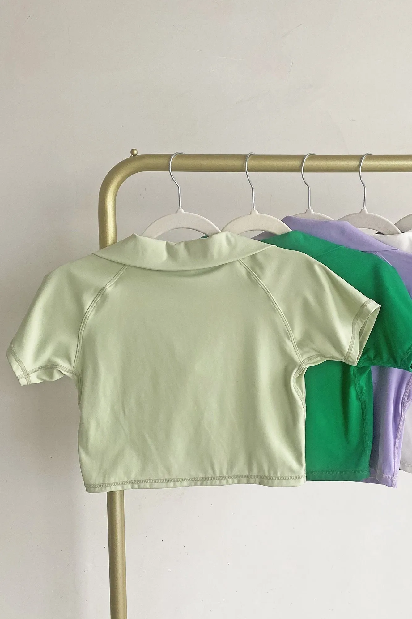 Cropped Short Sleeve Polo Shirt