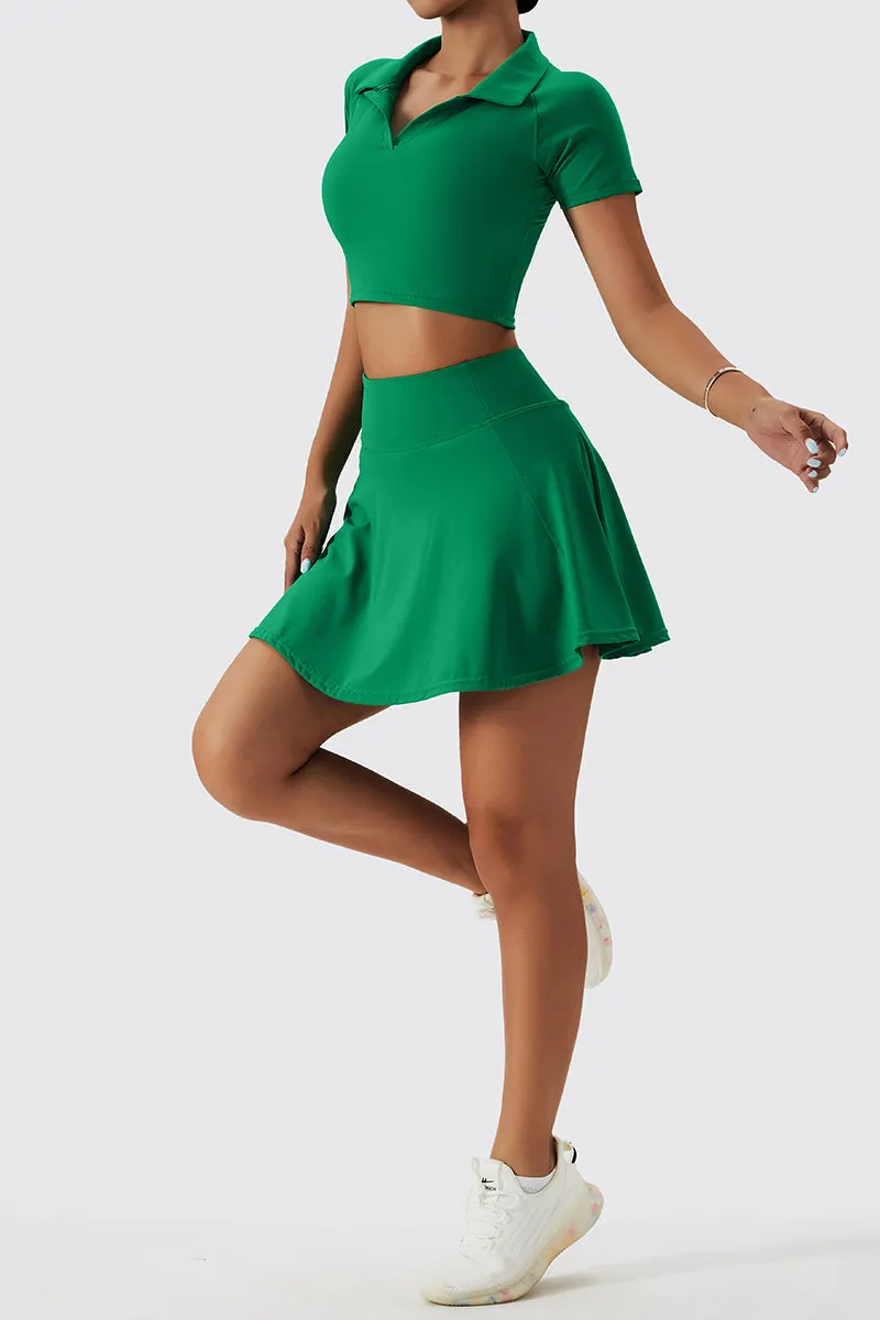 Cropped Short Sleeve Polo Shirt
