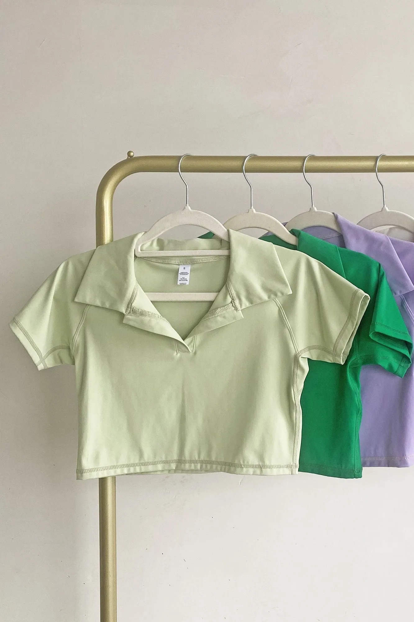 Cropped Short Sleeve Polo Shirt