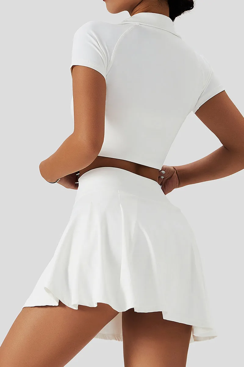 Cropped Short Sleeve Polo Shirt