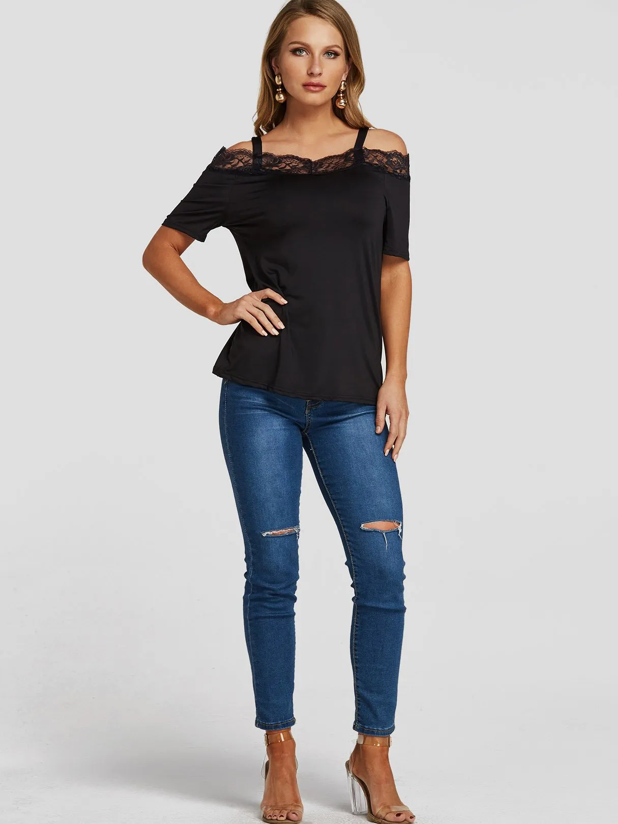Custom Short Sleeve Black Top