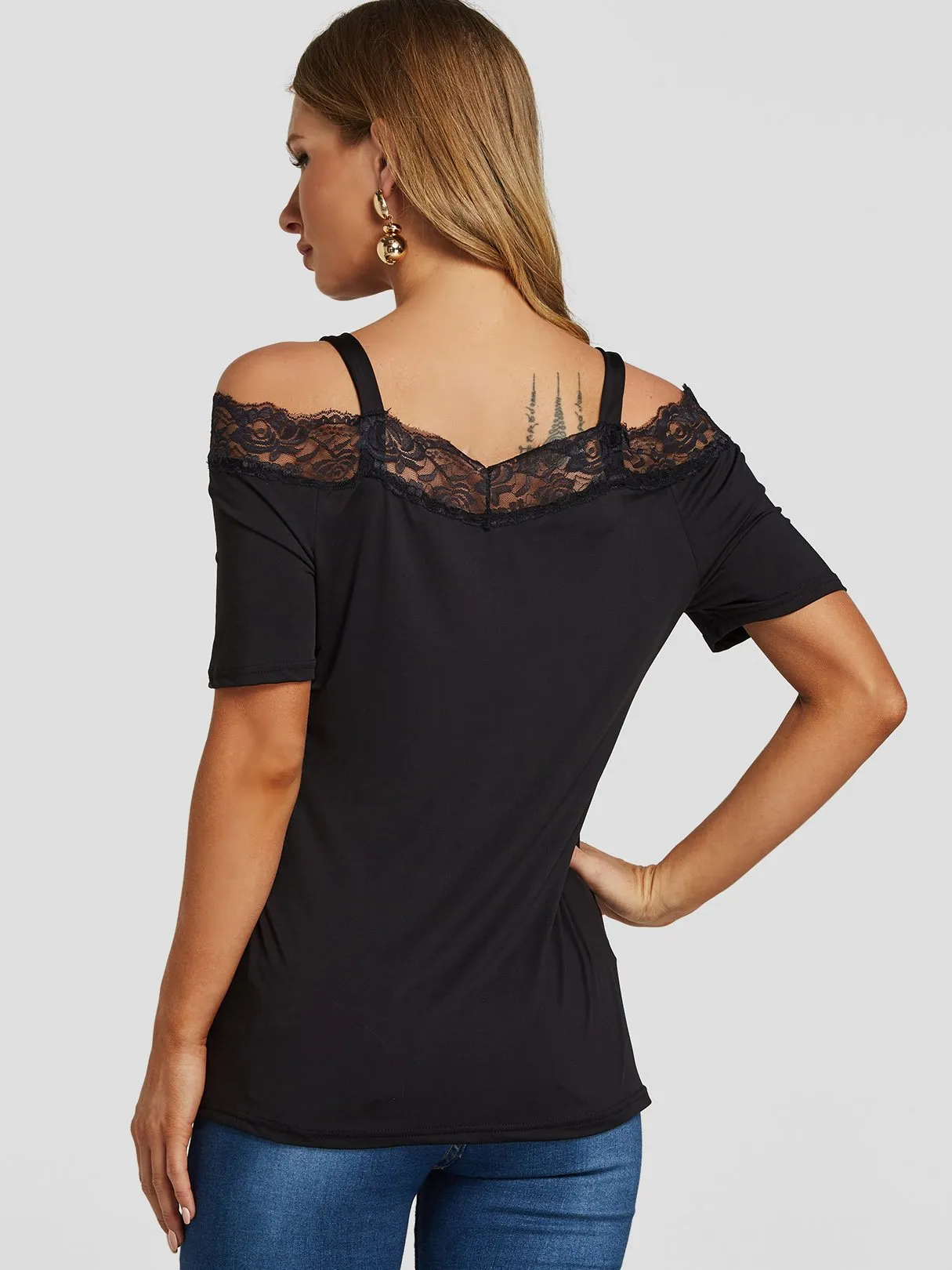 Custom Short Sleeve Black Top