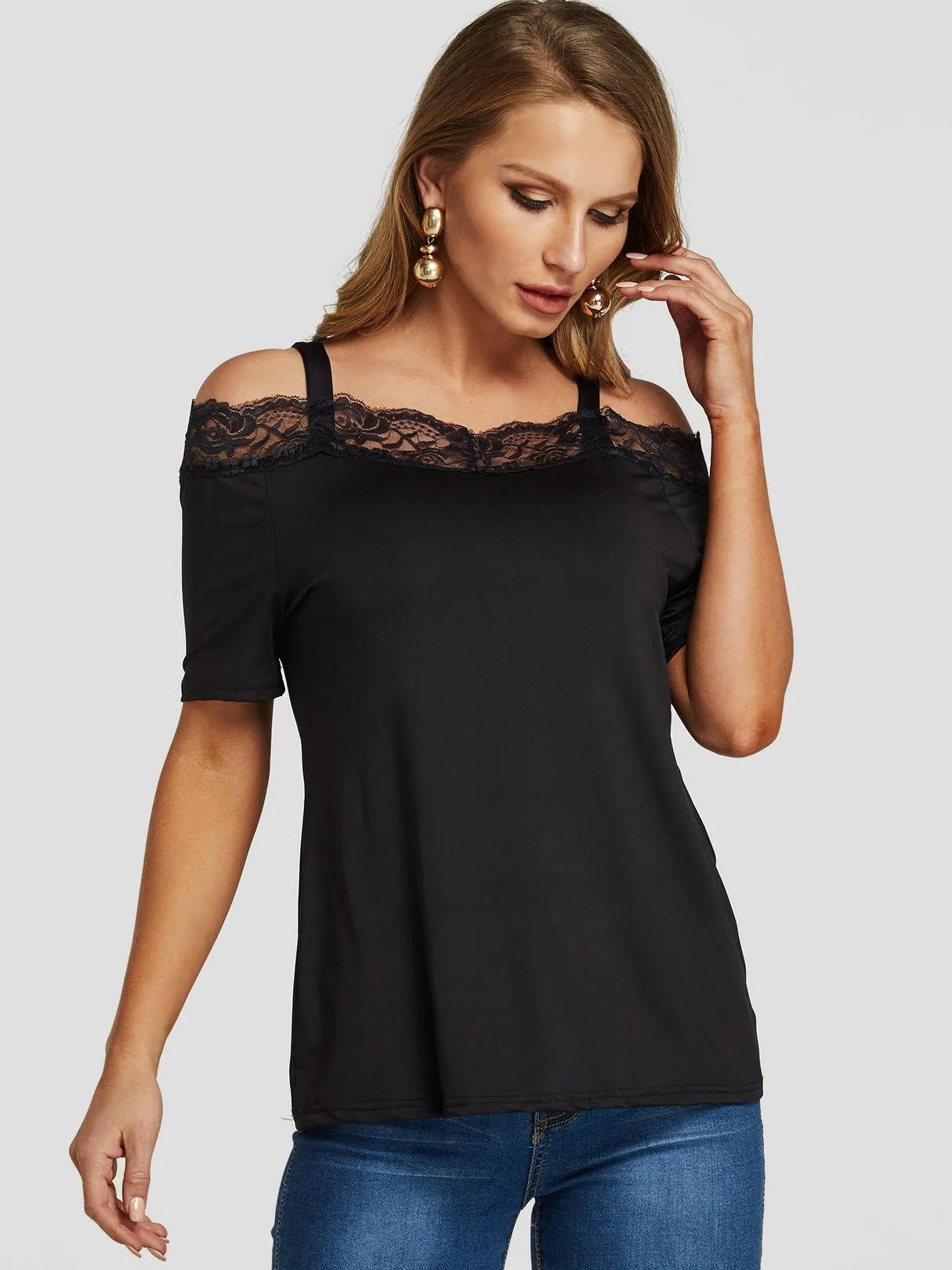 Custom Short Sleeve Black Top