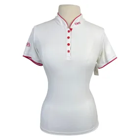 CWD Classic Polo Shirt in White/Red Accents - Women's Small