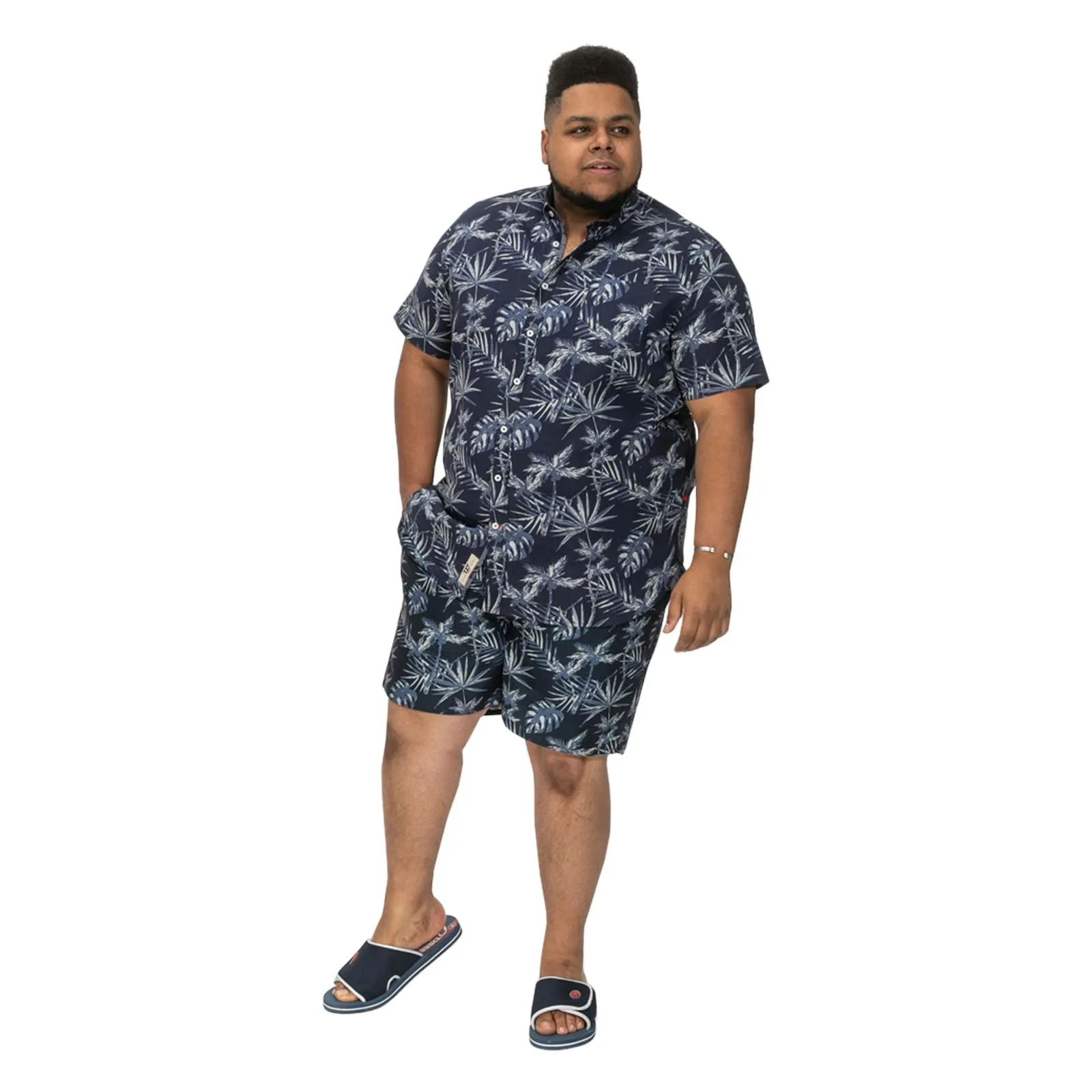 D555 Mens Truro Big & Tall Hawiian Short Sleeve Shirt