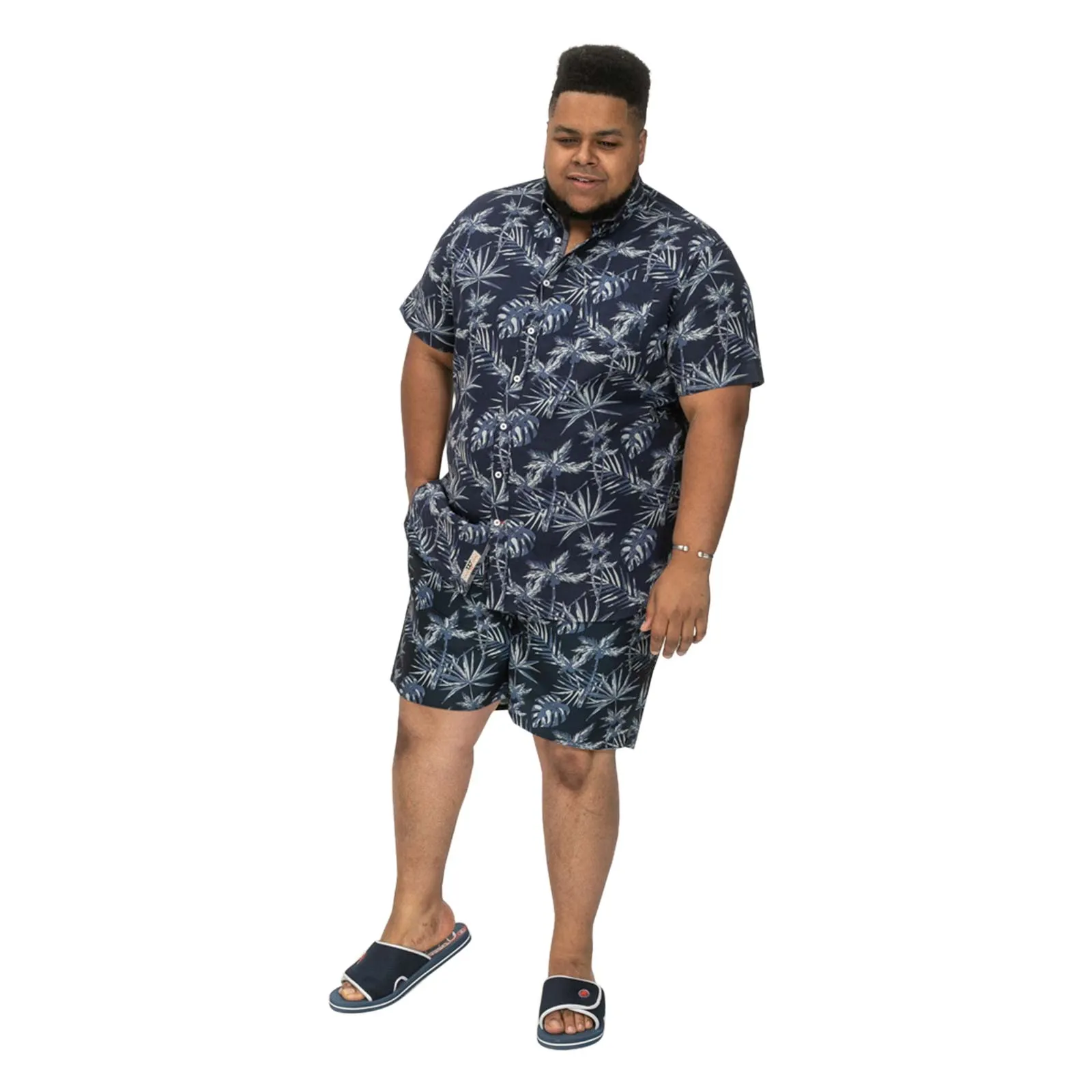 D555 Mens Truro Big & Tall Hawiian Short Sleeve Shirt