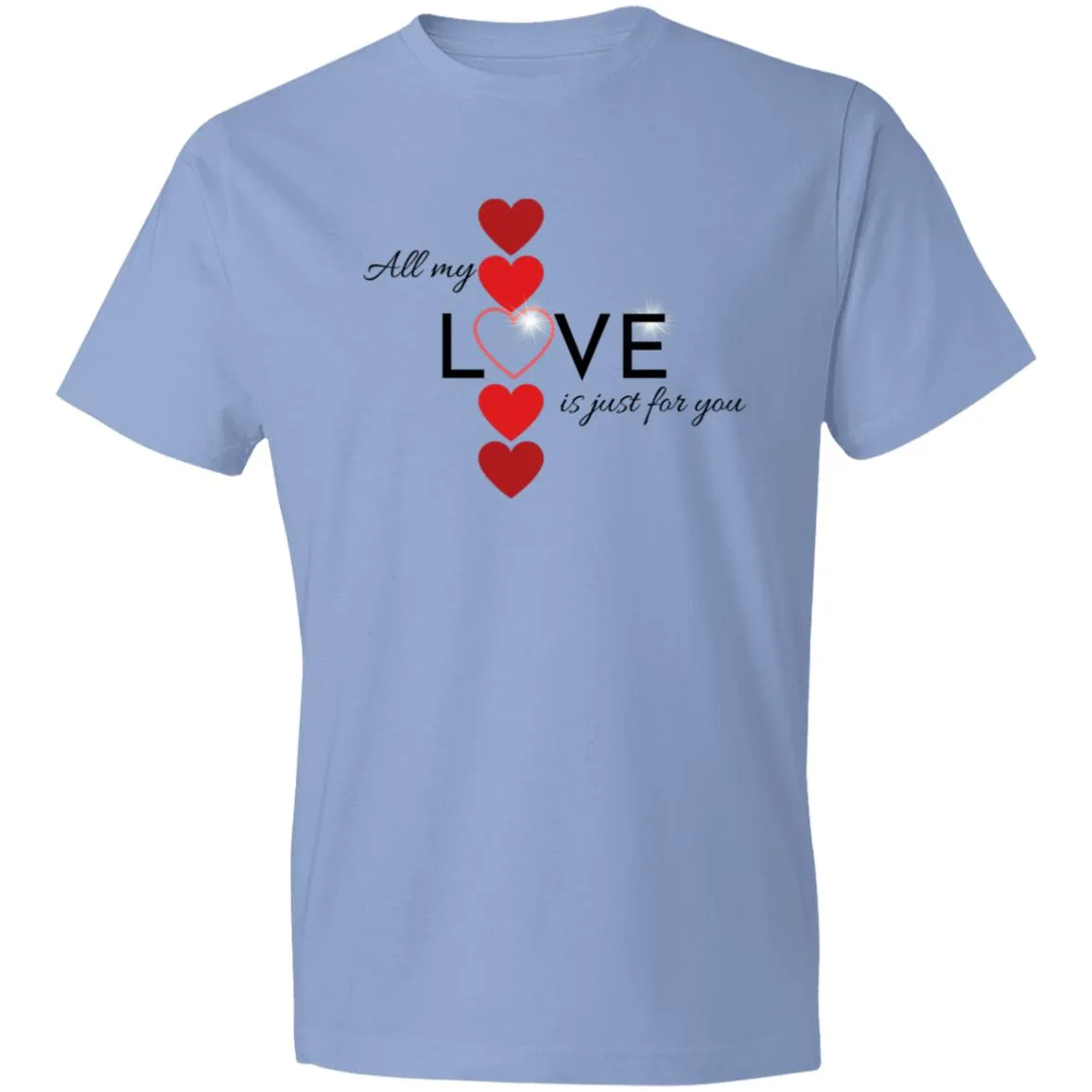Elegant red hearts no background black t-shirt CLOSEOUT - 980 Lightweight T-Shirt 4.5 oz