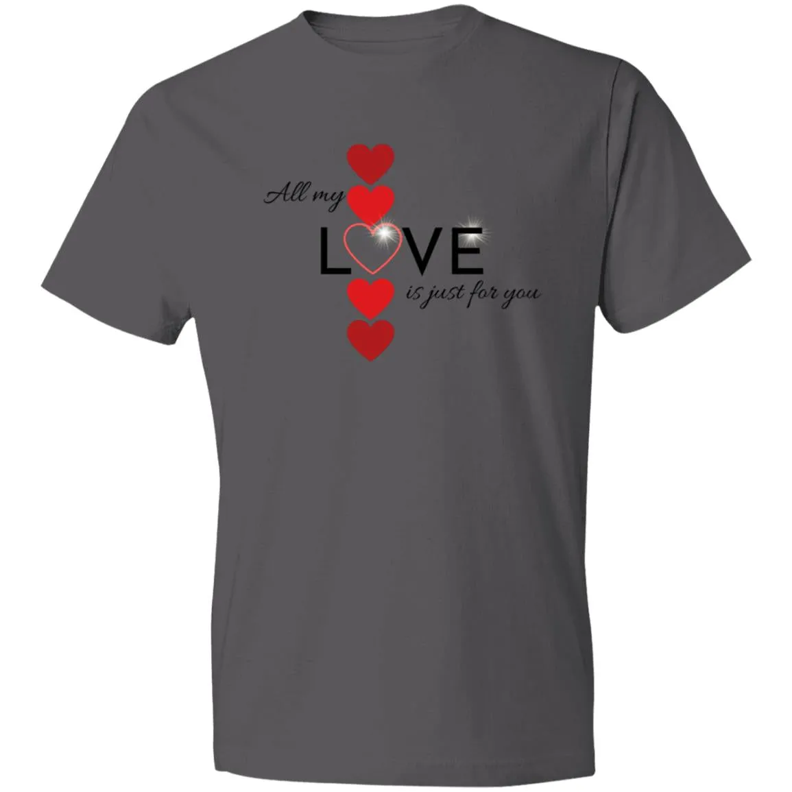 Elegant red hearts no background black t-shirt CLOSEOUT - 980 Lightweight T-Shirt 4.5 oz