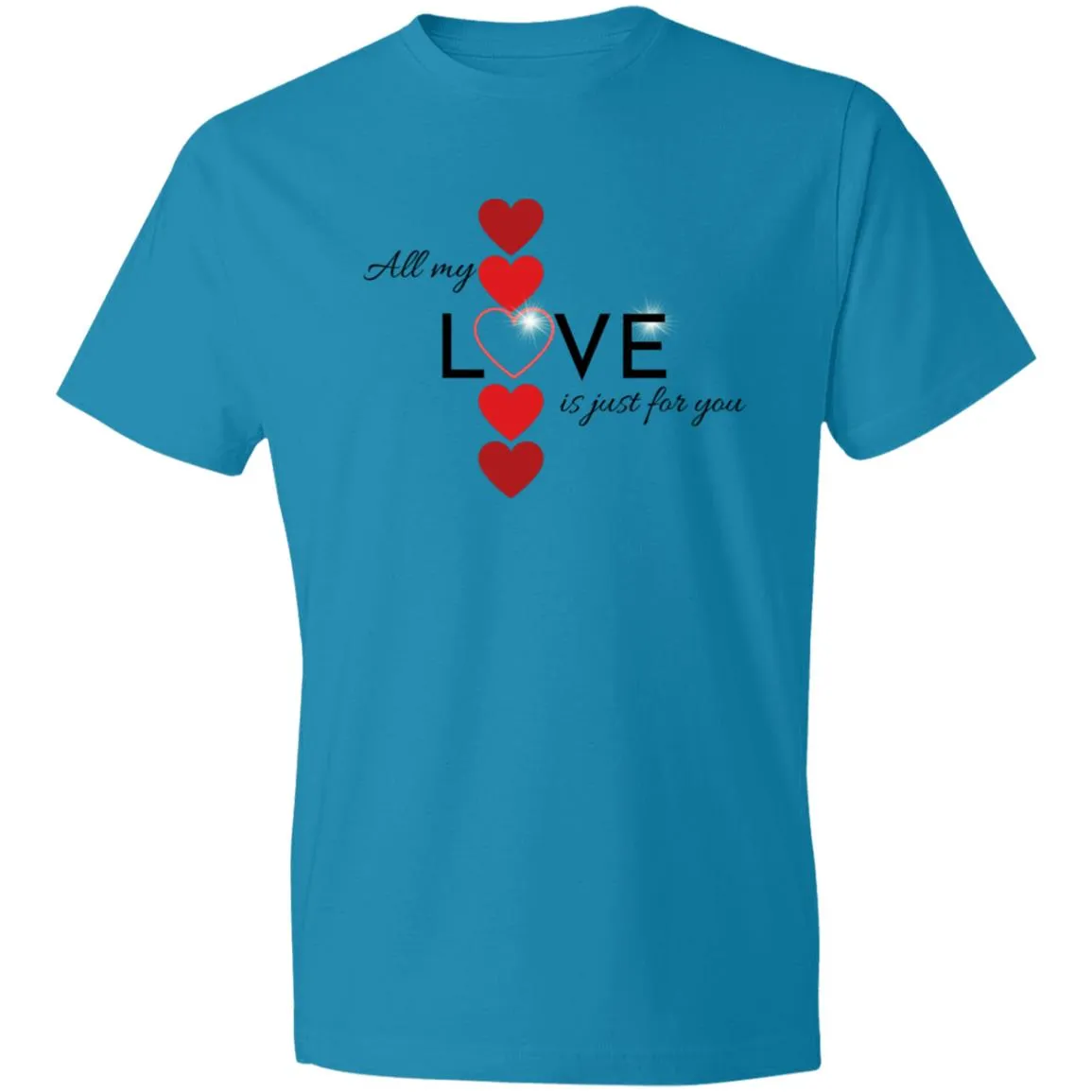 Elegant red hearts no background black t-shirt CLOSEOUT - 980 Lightweight T-Shirt 4.5 oz