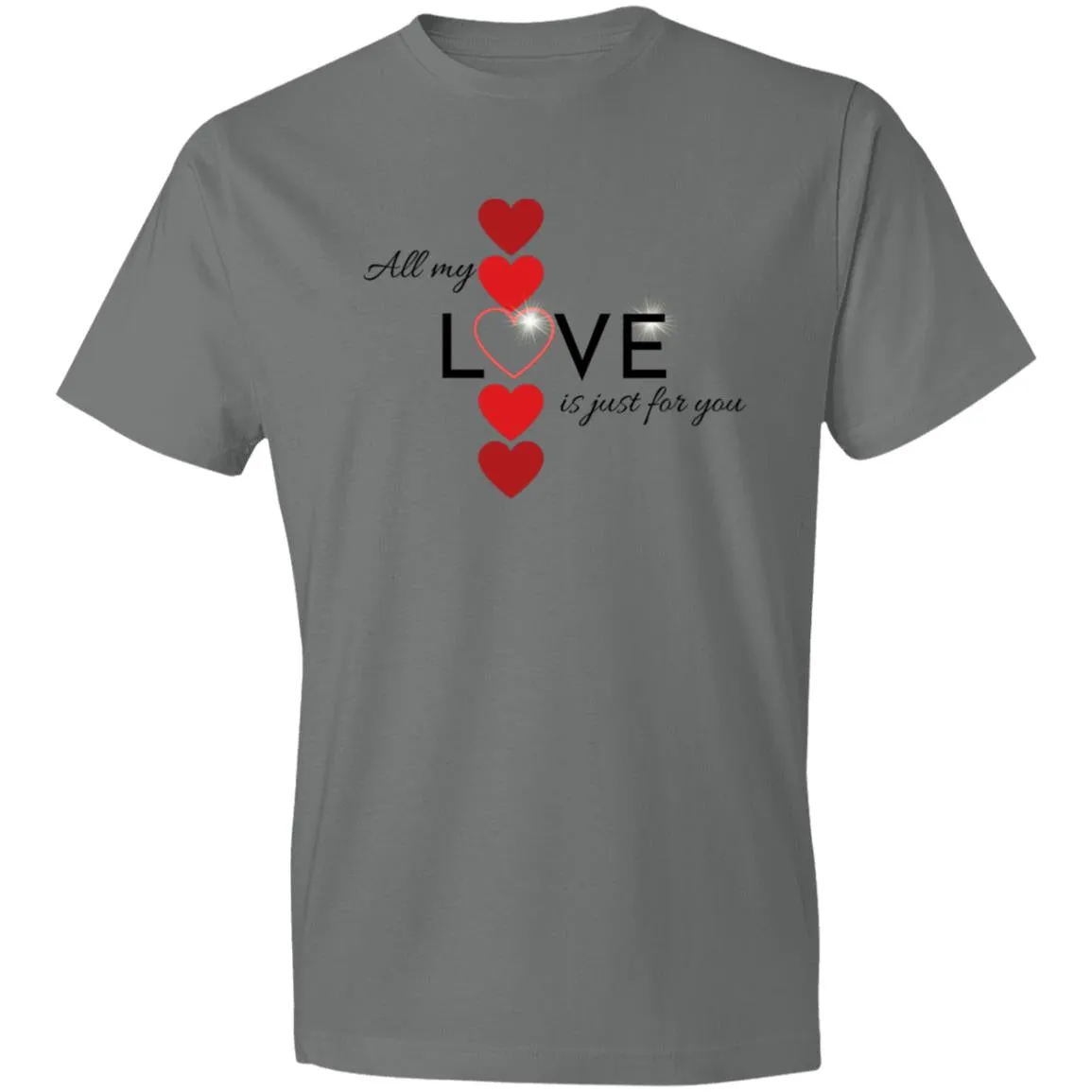 Elegant red hearts no background black t-shirt CLOSEOUT - 980 Lightweight T-Shirt 4.5 oz