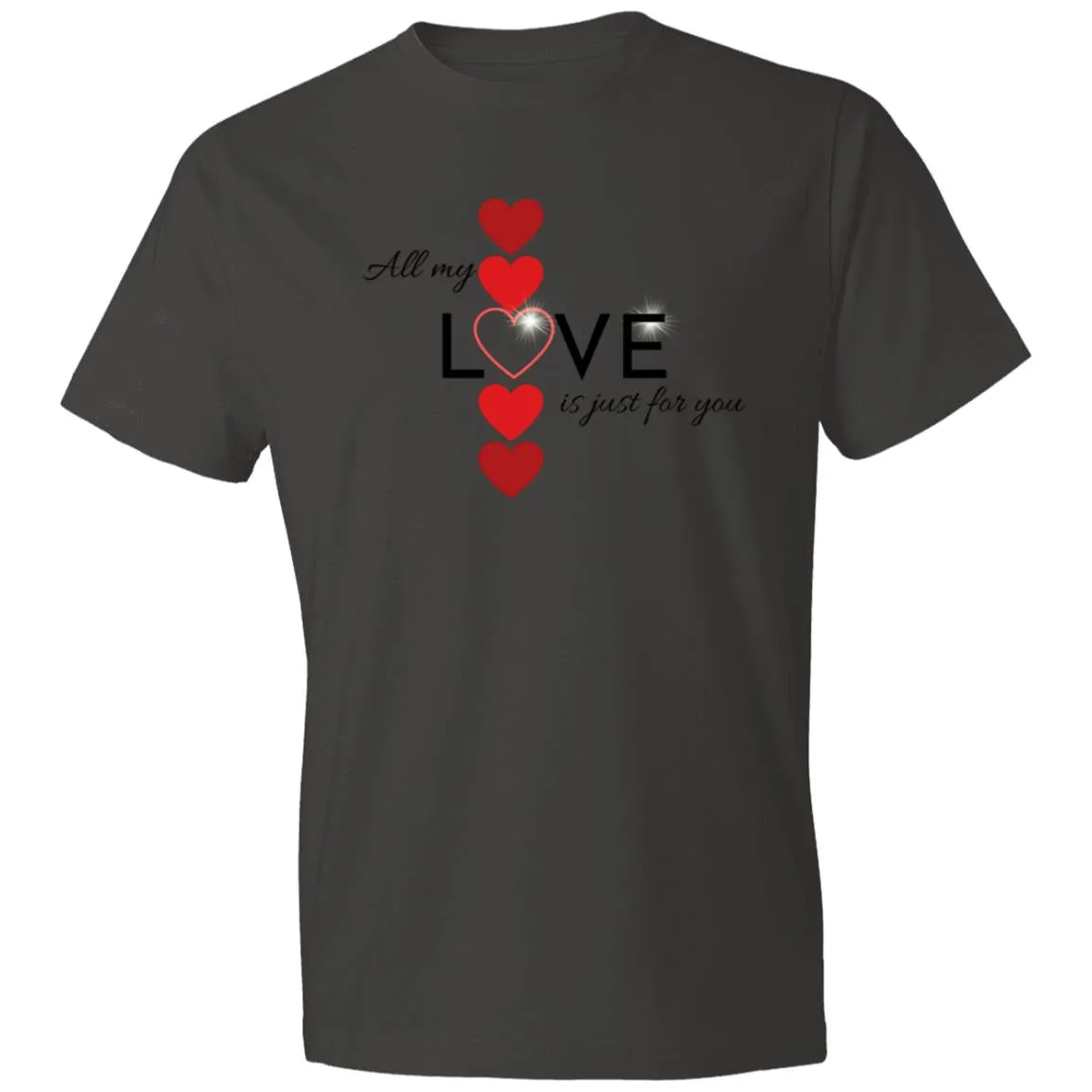 Elegant red hearts no background black t-shirt CLOSEOUT - 980 Lightweight T-Shirt 4.5 oz