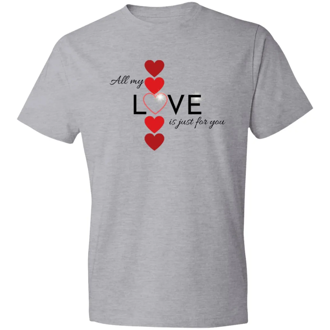 Elegant red hearts no background black t-shirt CLOSEOUT - 980 Lightweight T-Shirt 4.5 oz