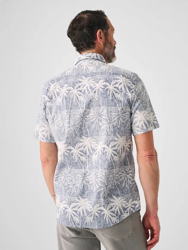 Faherty Short-Sleeve Breeze Shirt in South Palms Print