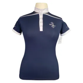 Fair Play 'Letizia' Short Sleeve Competition Shirt in Navy/White - Women's Large