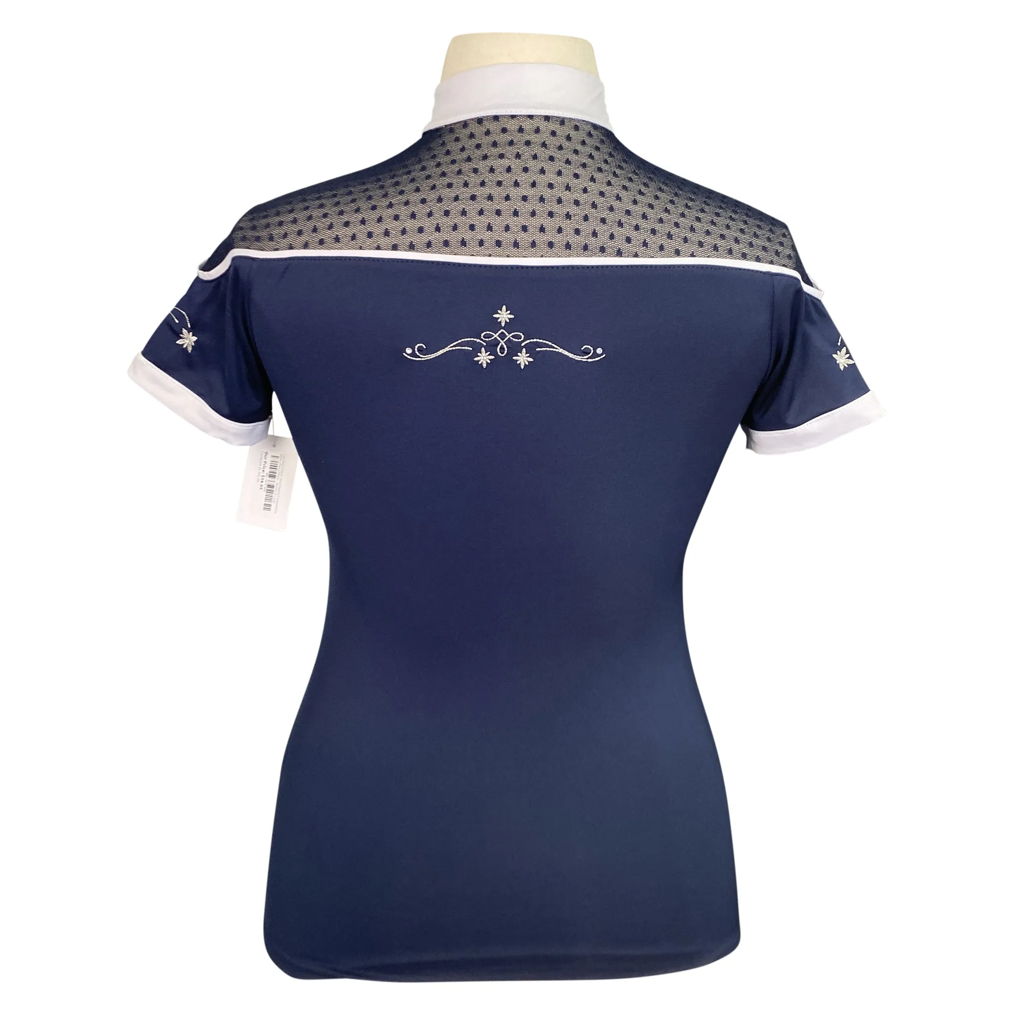 Fair Play 'Letizia' Short Sleeve Competition Shirt in Navy/White - Women's Large