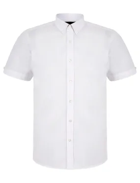 Fetlock Short Sleeve Oxford Cotton Shirt in White - Kensington Eastside