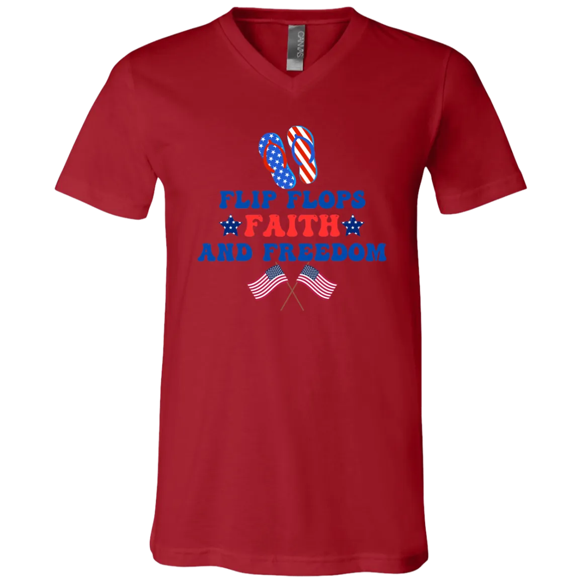 Flip Flops, Faith And Freedom V-Neck