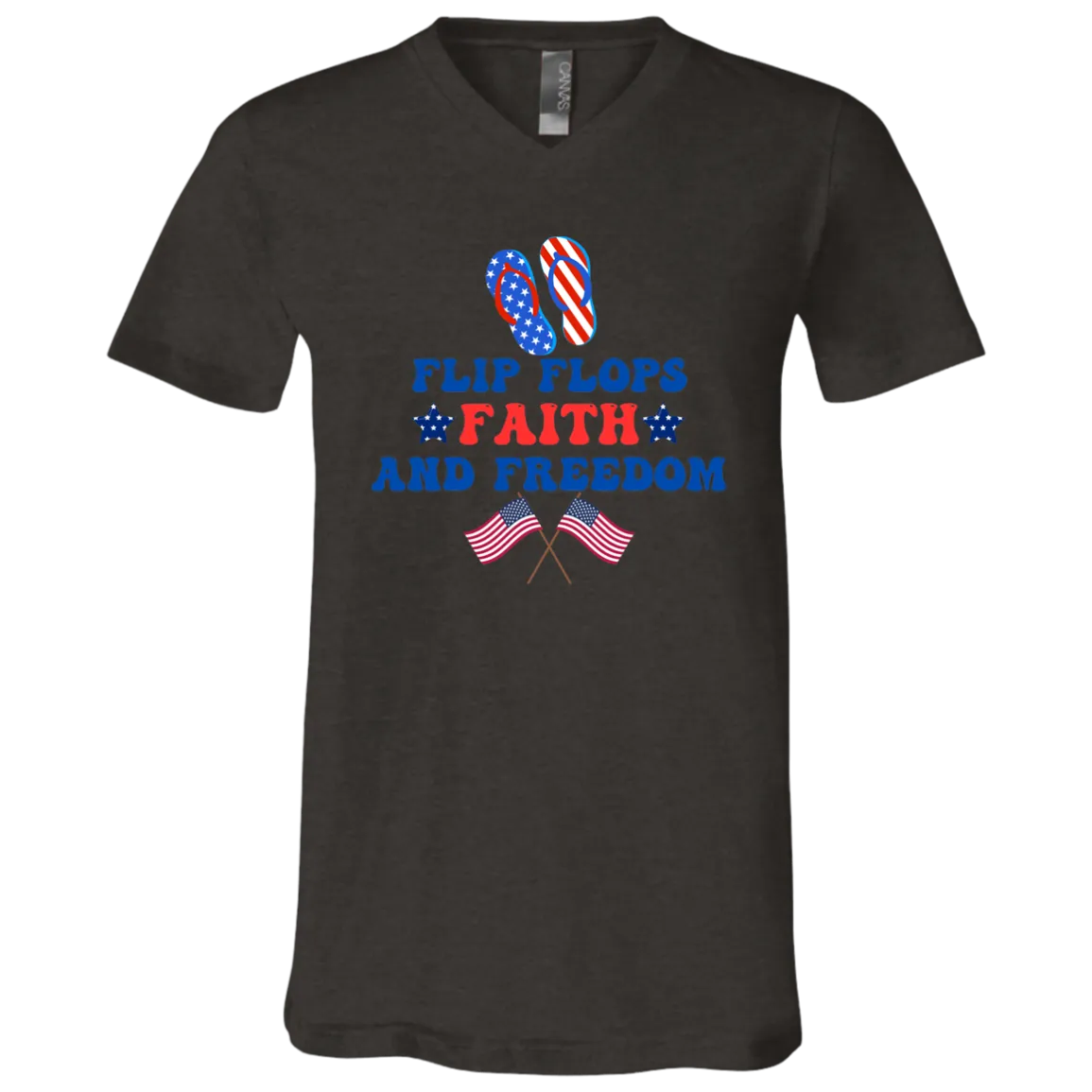 Flip Flops, Faith And Freedom V-Neck