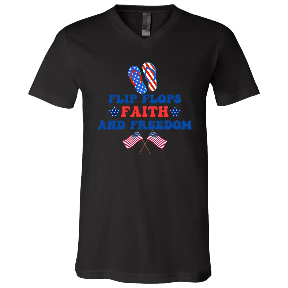 Flip Flops, Faith And Freedom V-Neck