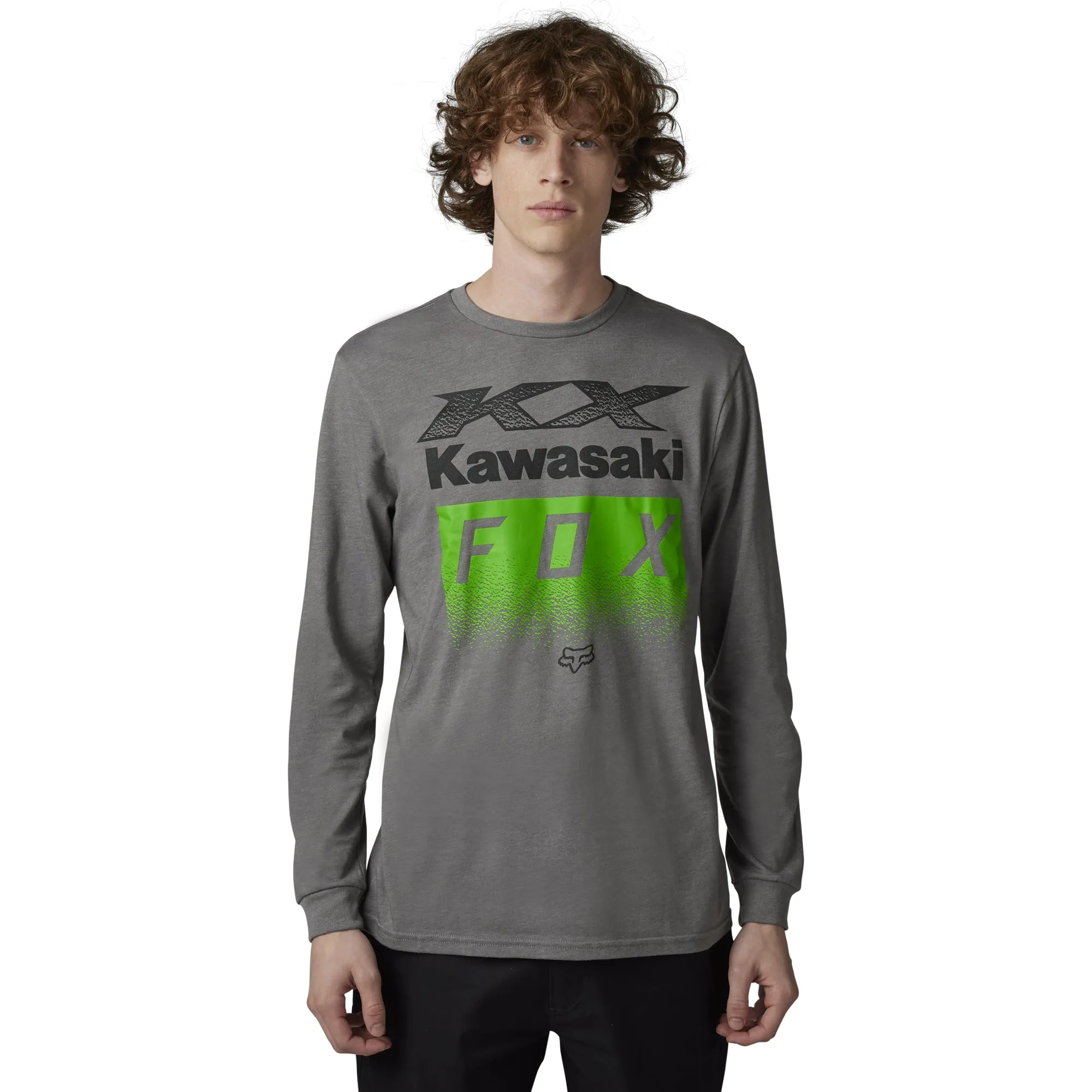 Fox Racing Kawasaki LS Prem Tee T-Shirt Heather Graphite Grey