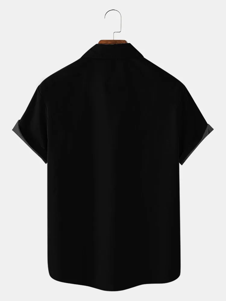 Fydude Men'S Christmas UFO Santa Printed Shirt