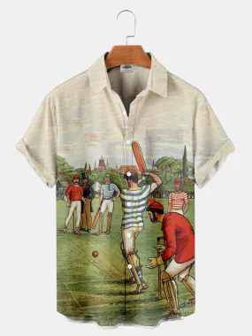 Fydude Men'S Cricket Printed Shirt
