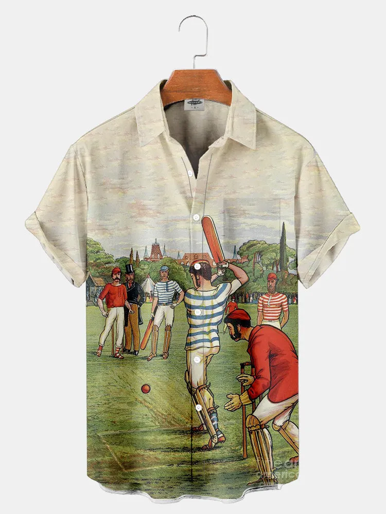 Fydude Men'S Cricket Printed Shirt