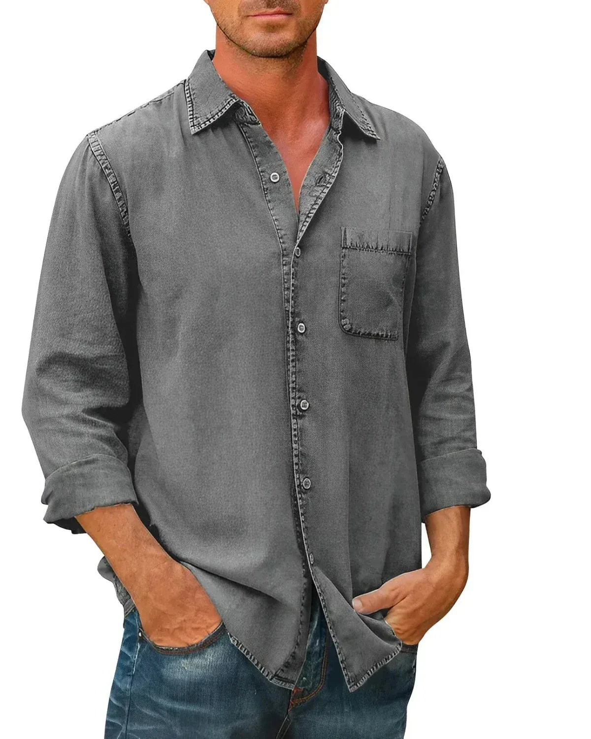 Ivyshape | Casual Long-Sleeve Polo Shirt