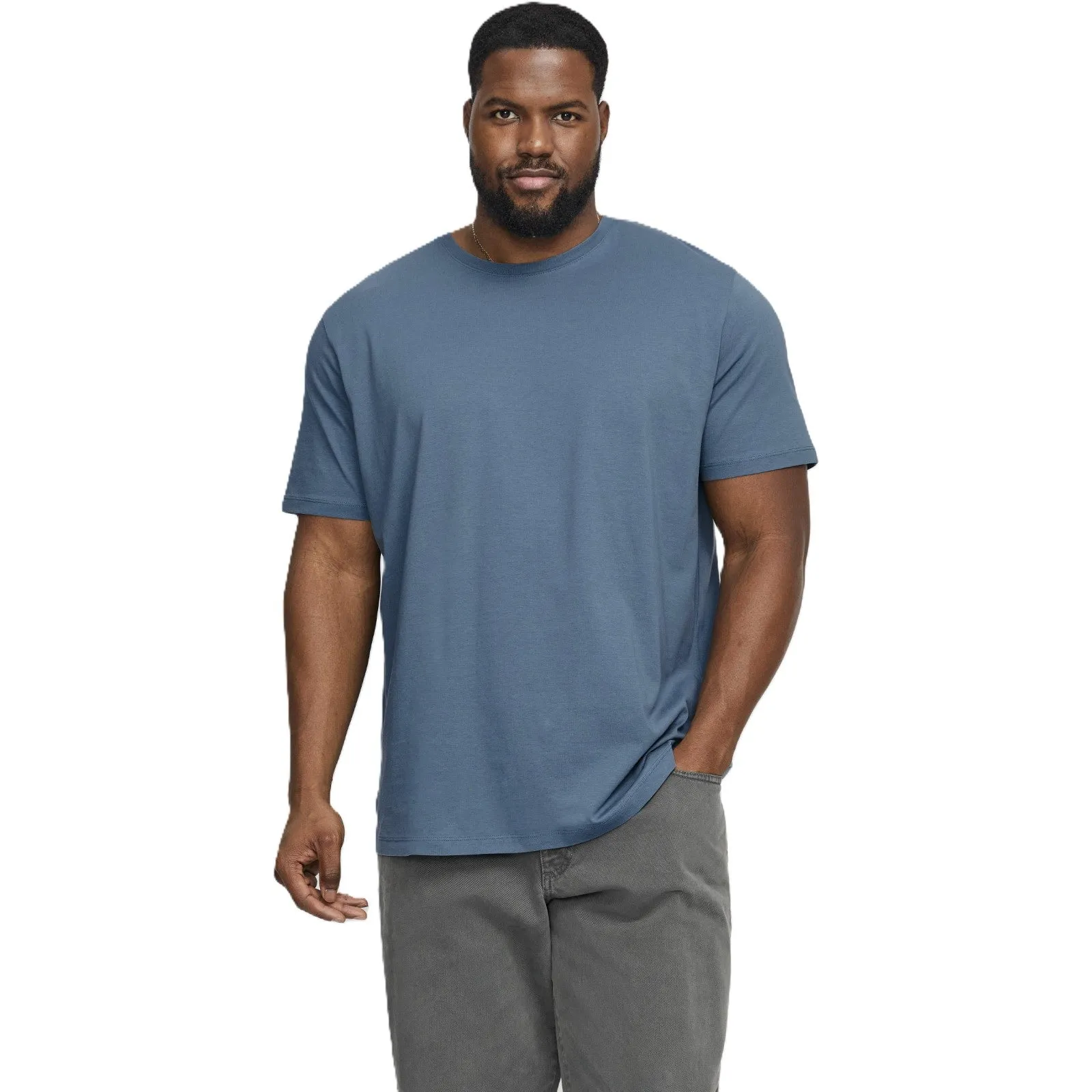 Jack & Jones Mens Organic Basic O-Neck Big & Tall Short Sleeve T-Shirt