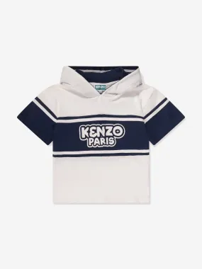 KENZO Boys Hooded Logo T-Shirt in Ivory
