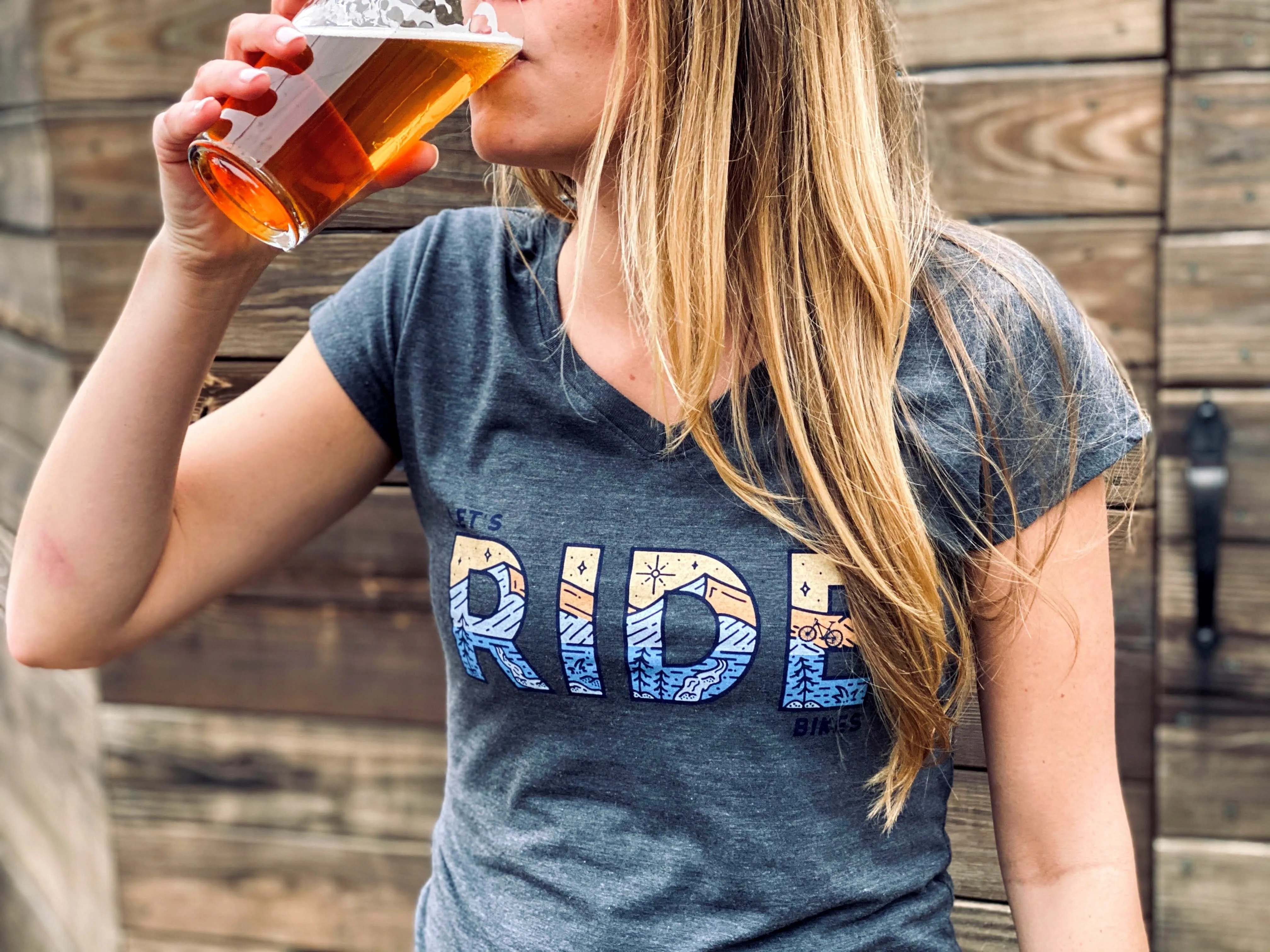 LET'S RIDE BIKES WOMEN'S MTB SHIRT  (HEATHER CHARCOAL)