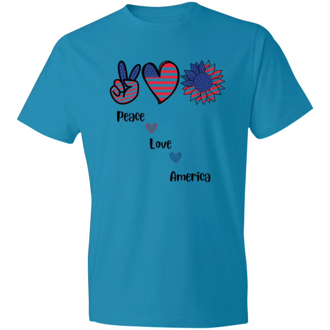 Lightweight T-Shirt -- Peace Love America
