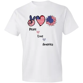 Lightweight T-Shirt -- Peace Love America