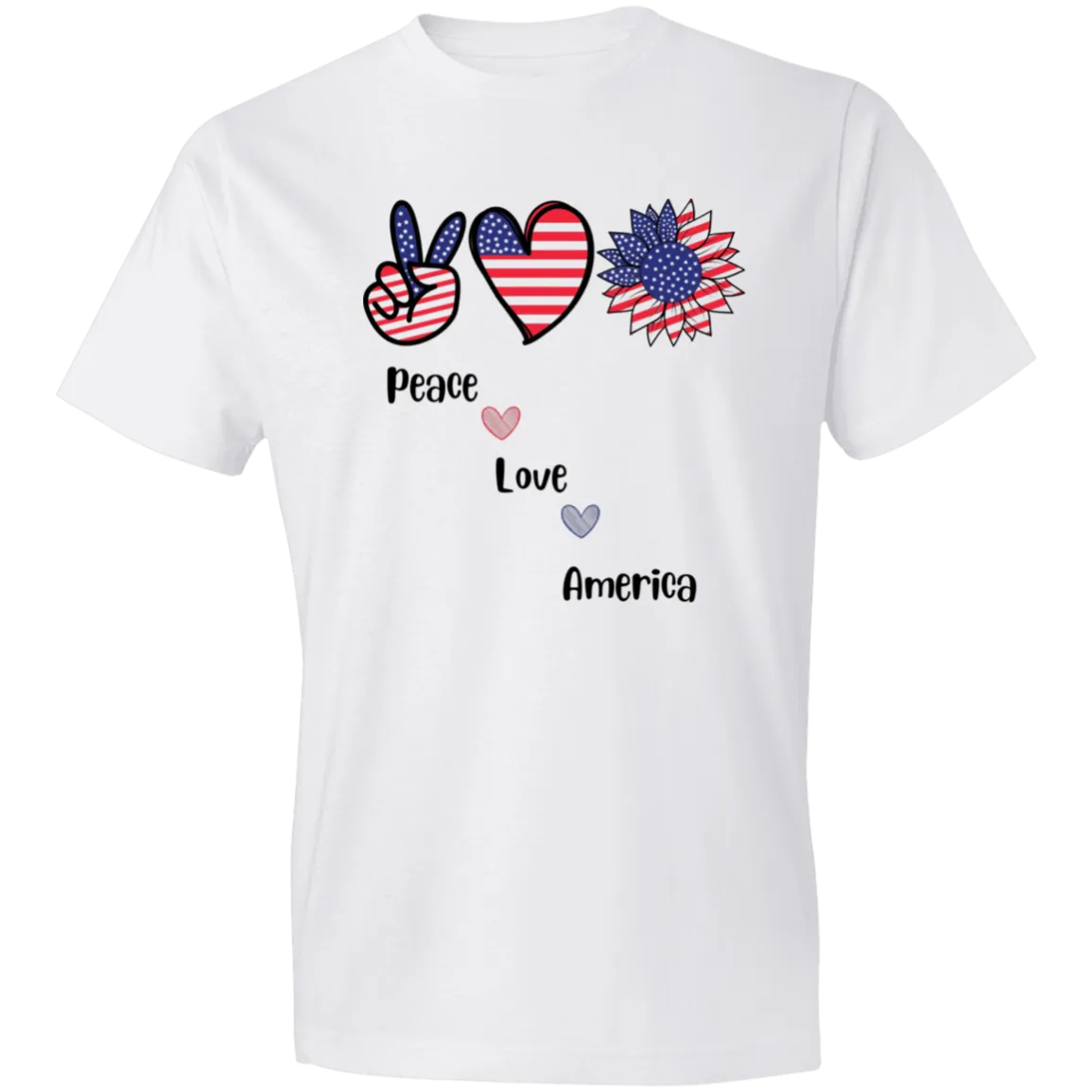 Lightweight T-Shirt -- Peace Love America