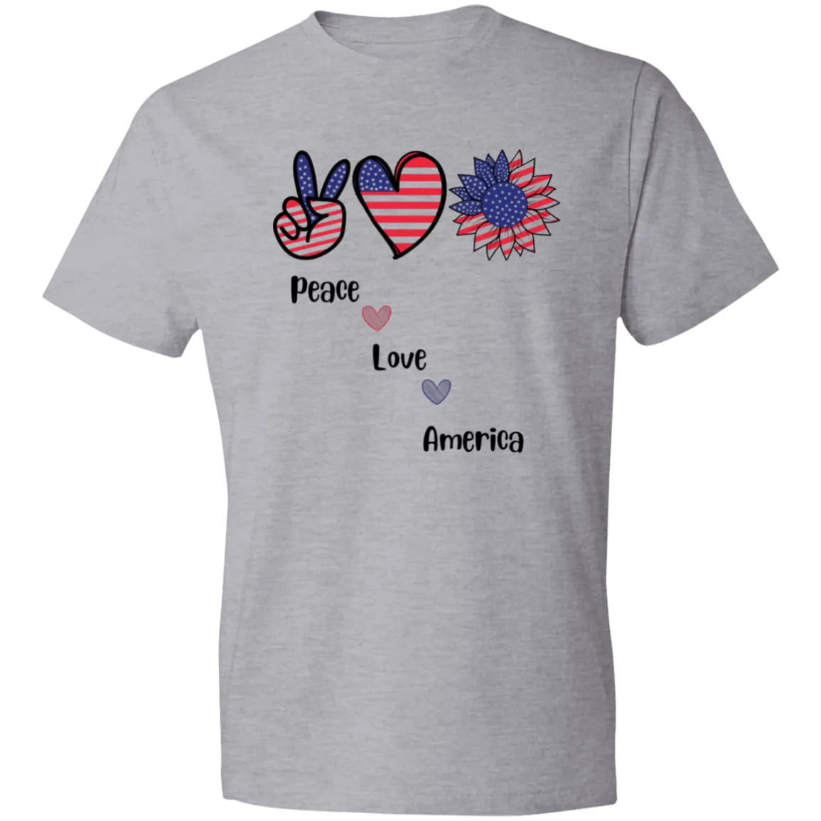 Lightweight T-Shirt -- Peace Love America
