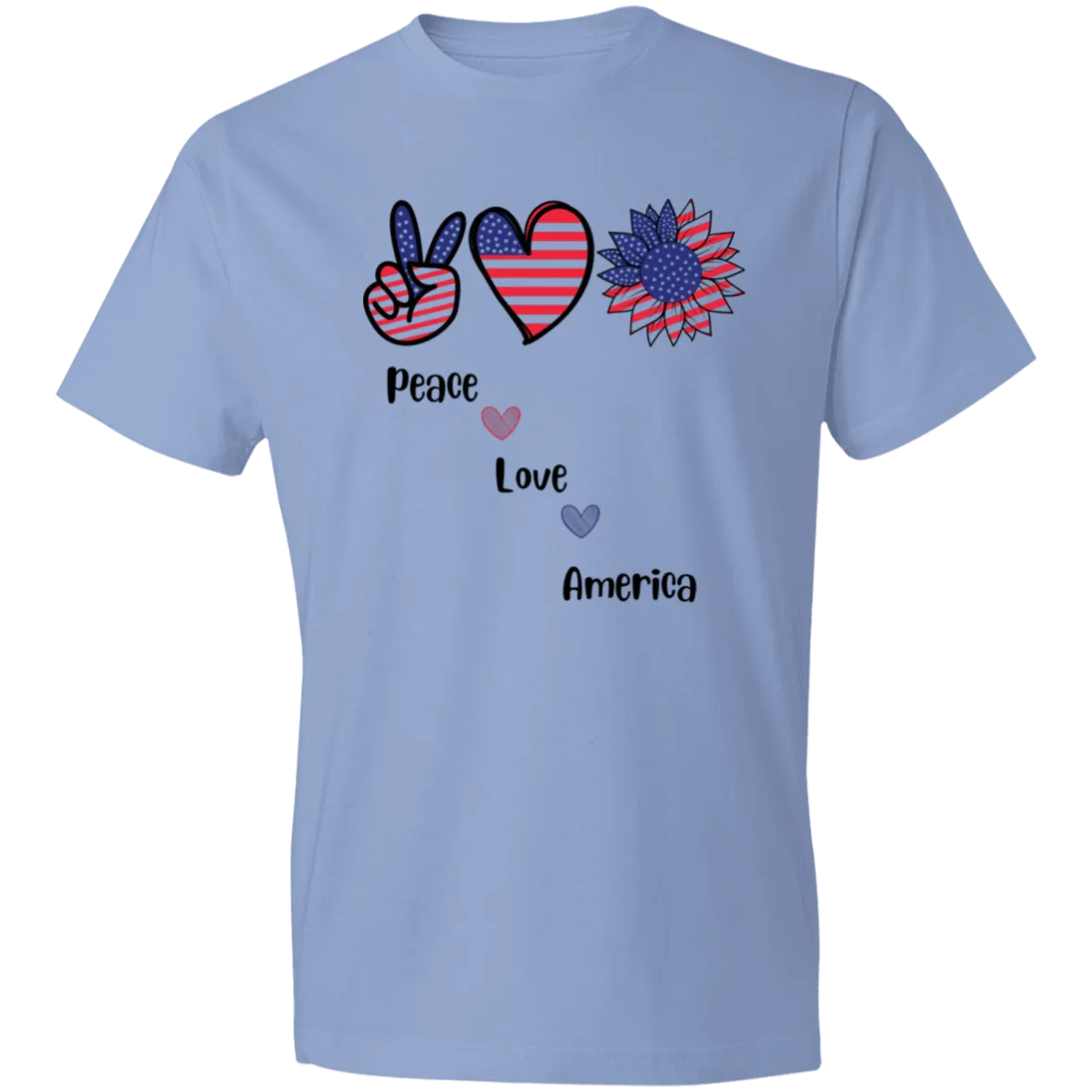 Lightweight T-Shirt -- Peace Love America