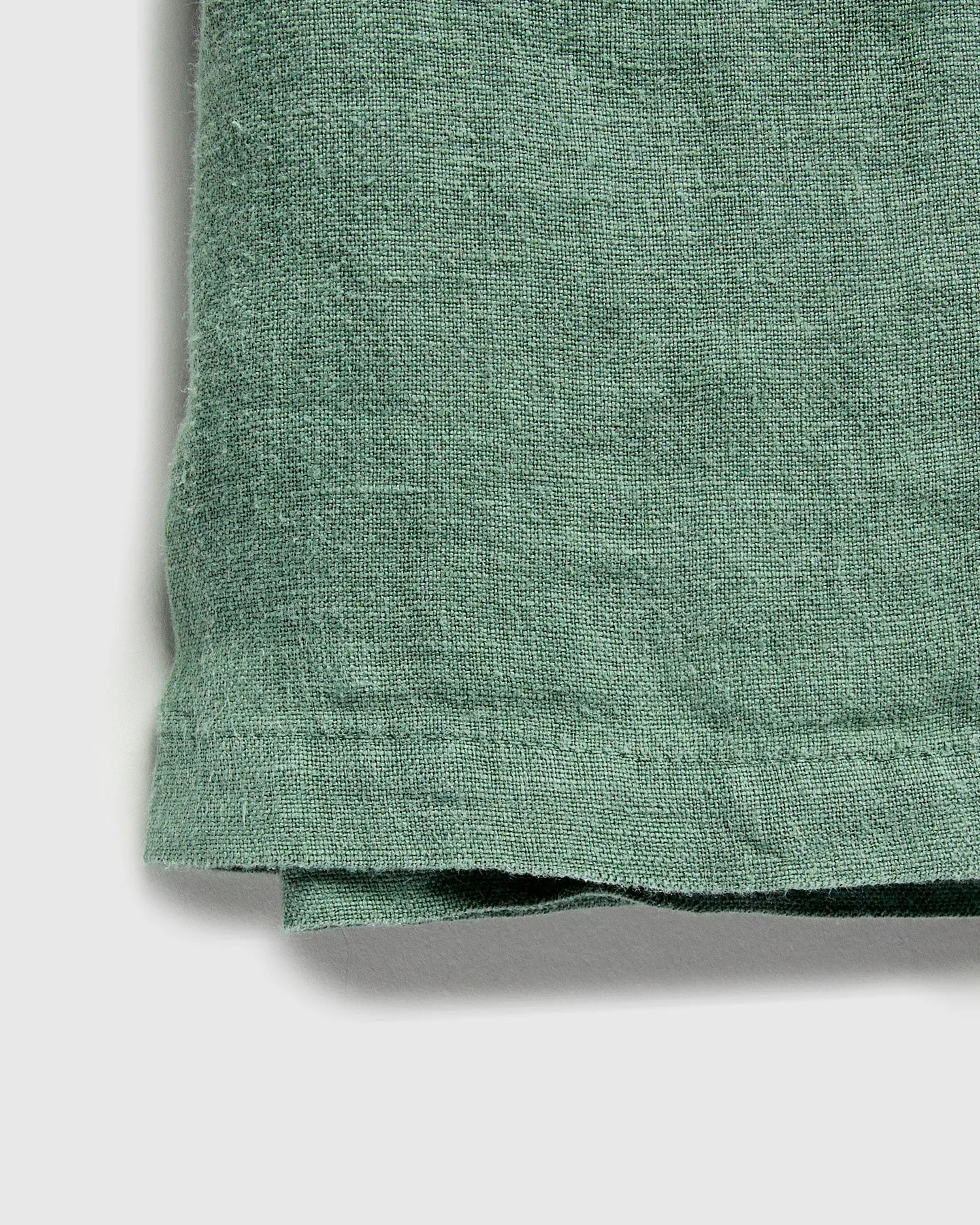 Linen Camp Collar Shirt in Dry Green