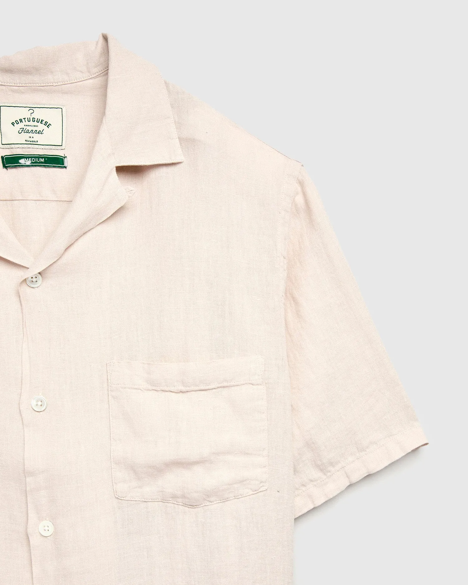 Linen Camp Collar Shirt in Raw