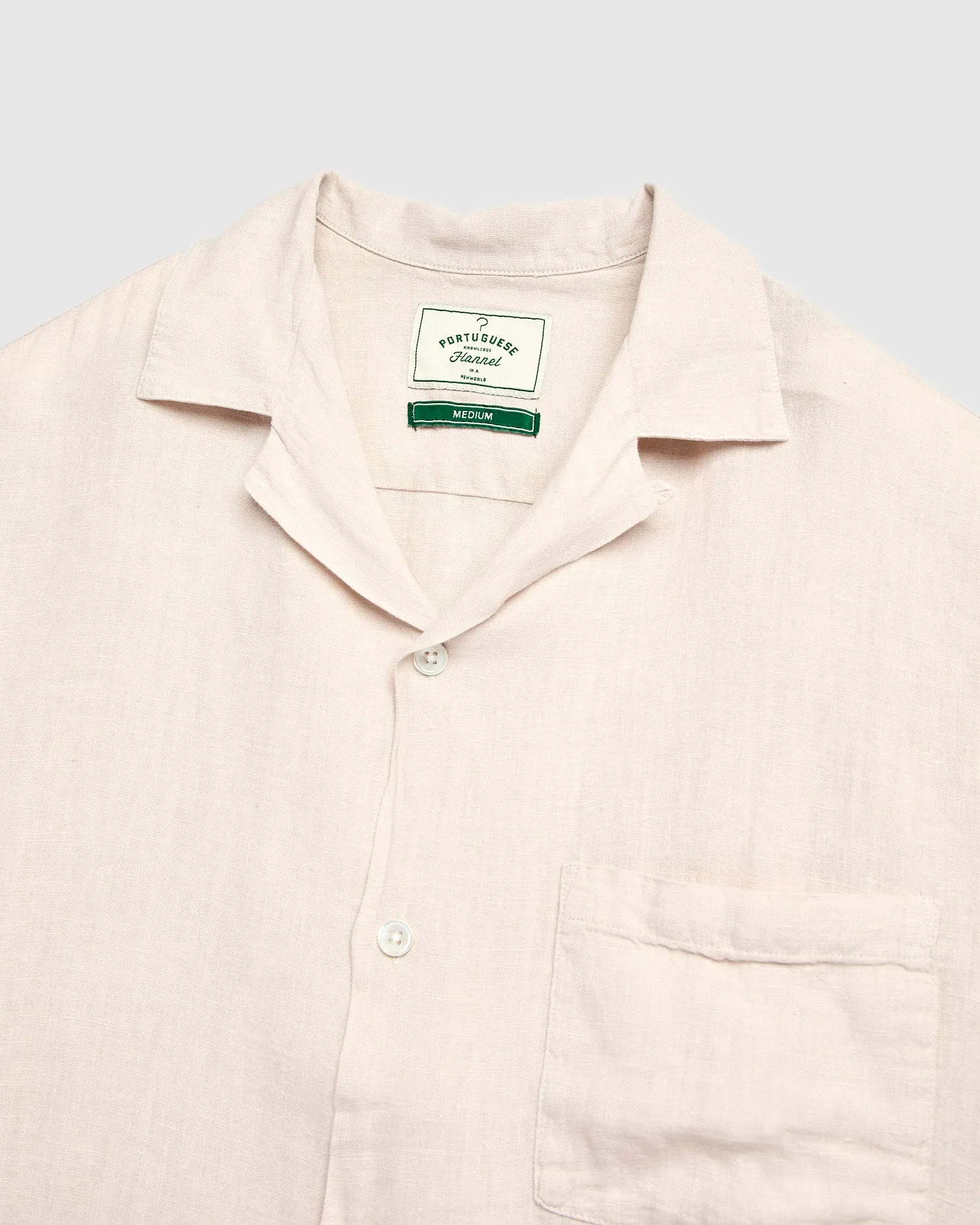 Linen Camp Collar Shirt in Raw