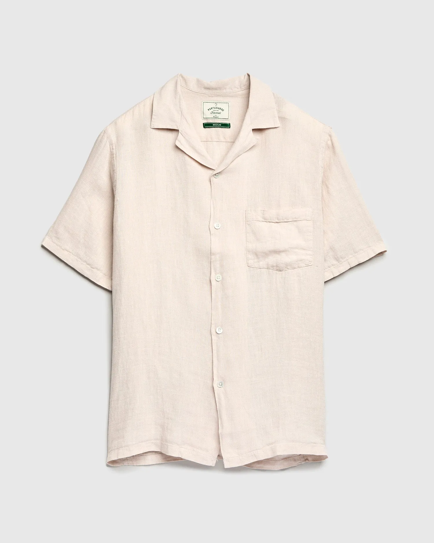 Linen Camp Collar Shirt in Raw