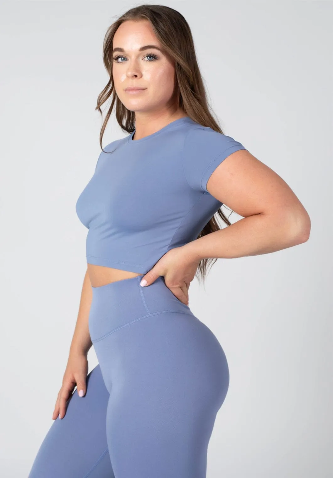 LiteSpeed Short Sleeve Crop Bluebird