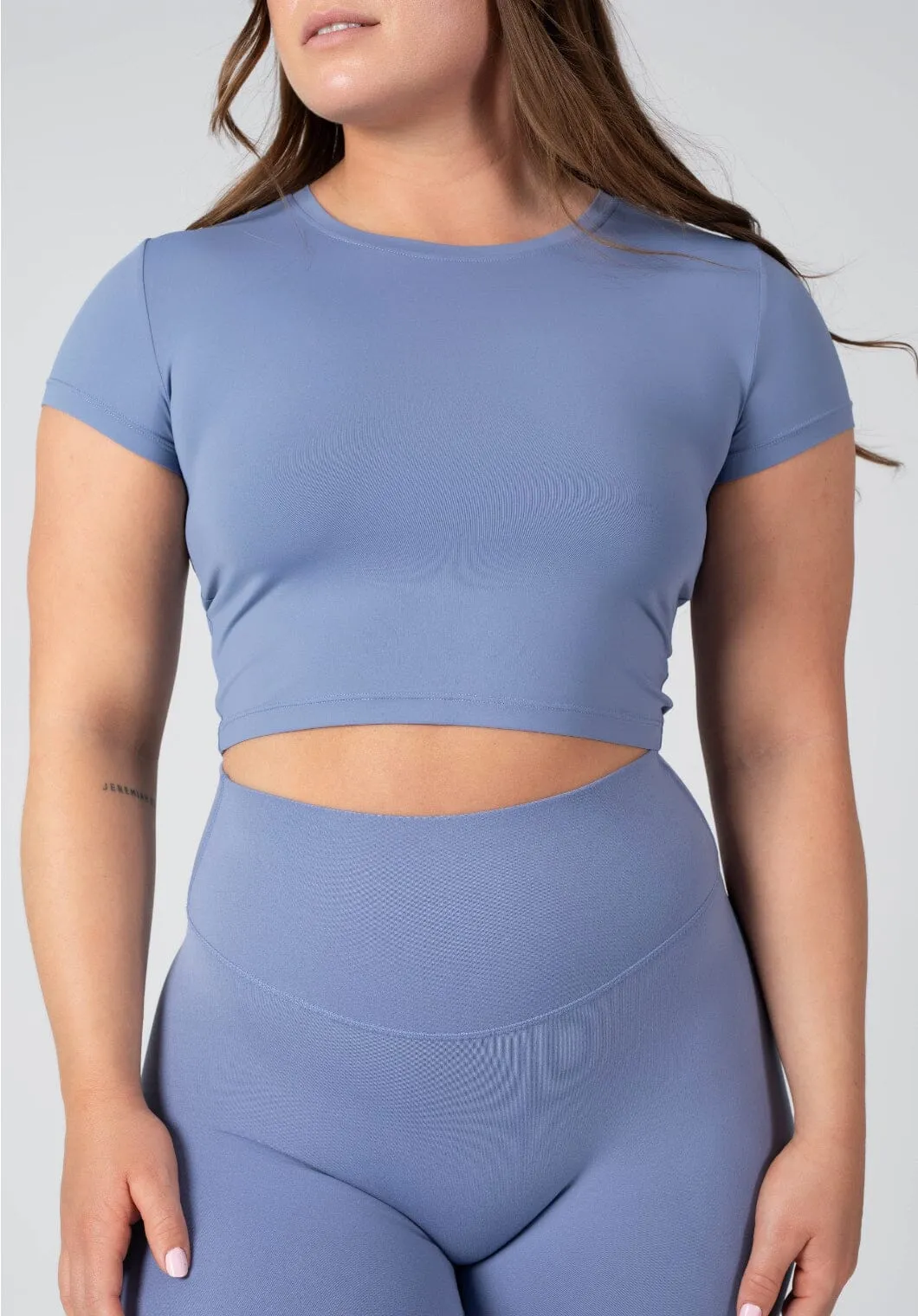LiteSpeed Short Sleeve Crop Bluebird