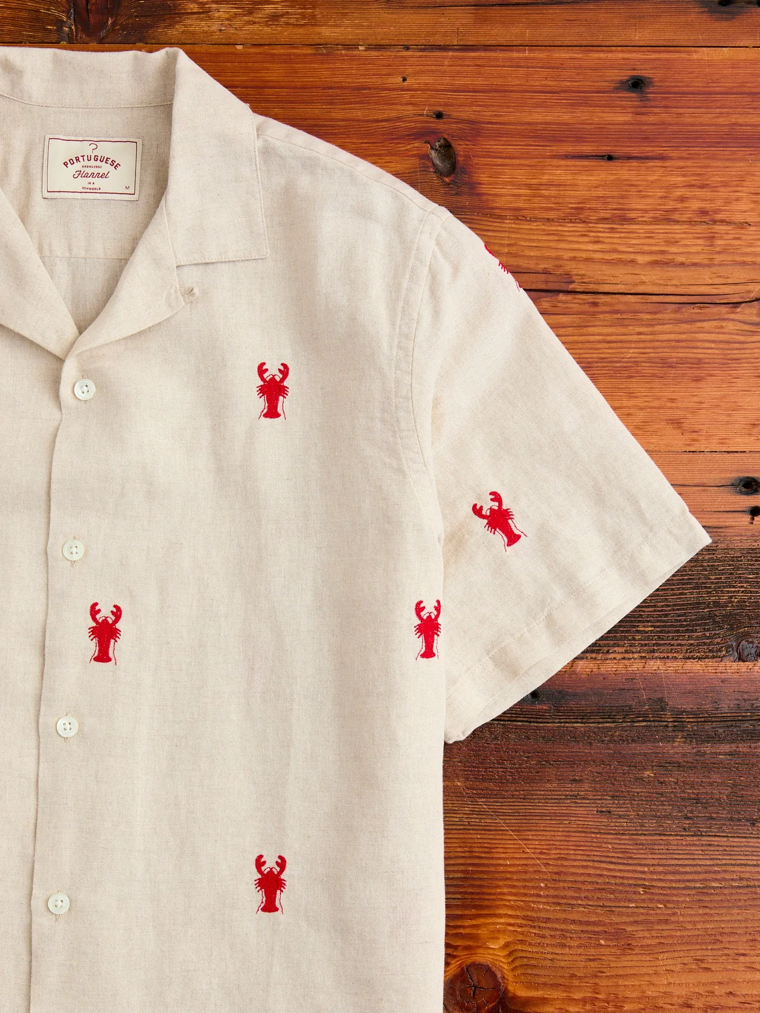 Lobster Button-Up Shirt in White