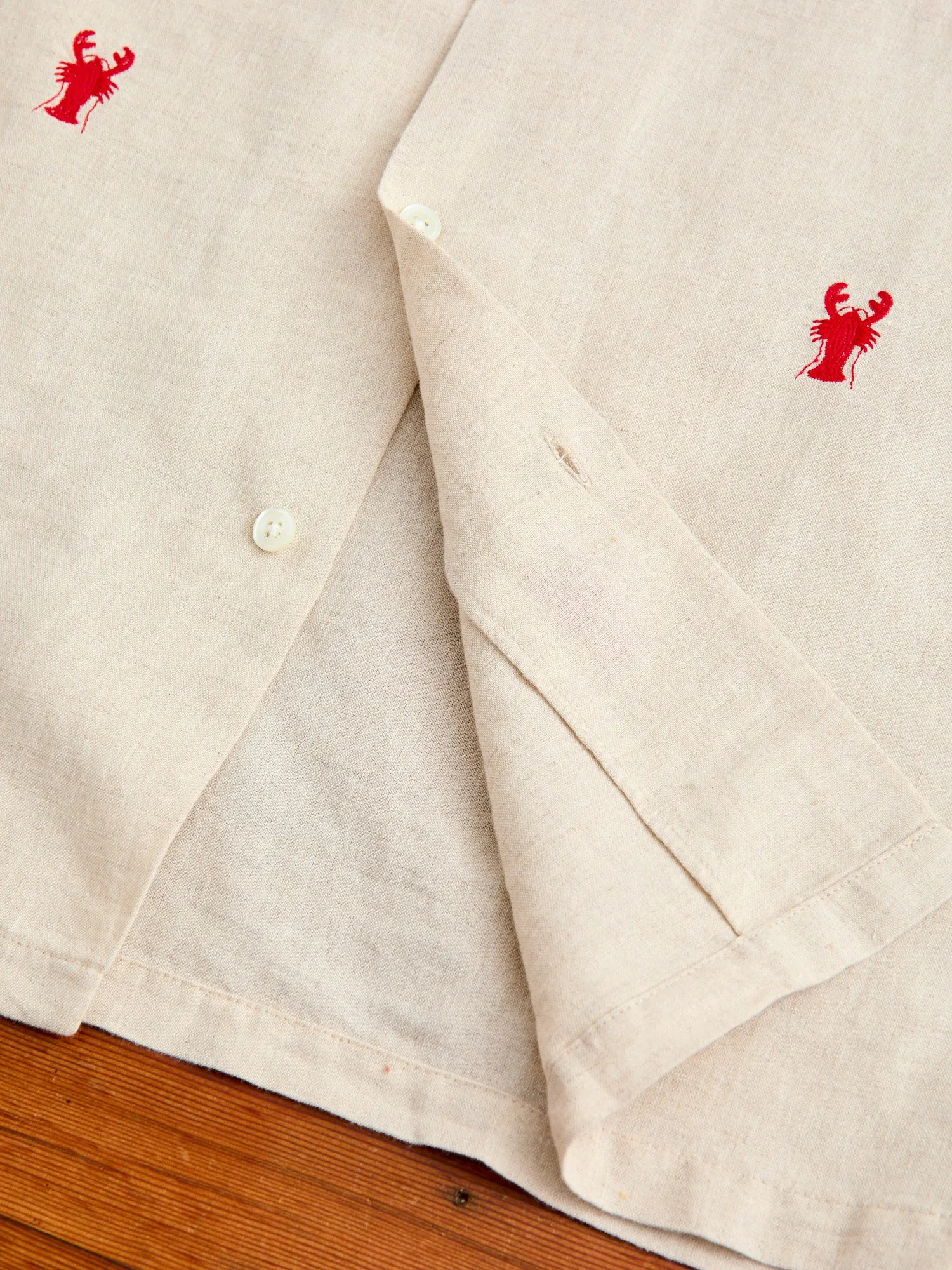 Lobster Button-Up Shirt in White