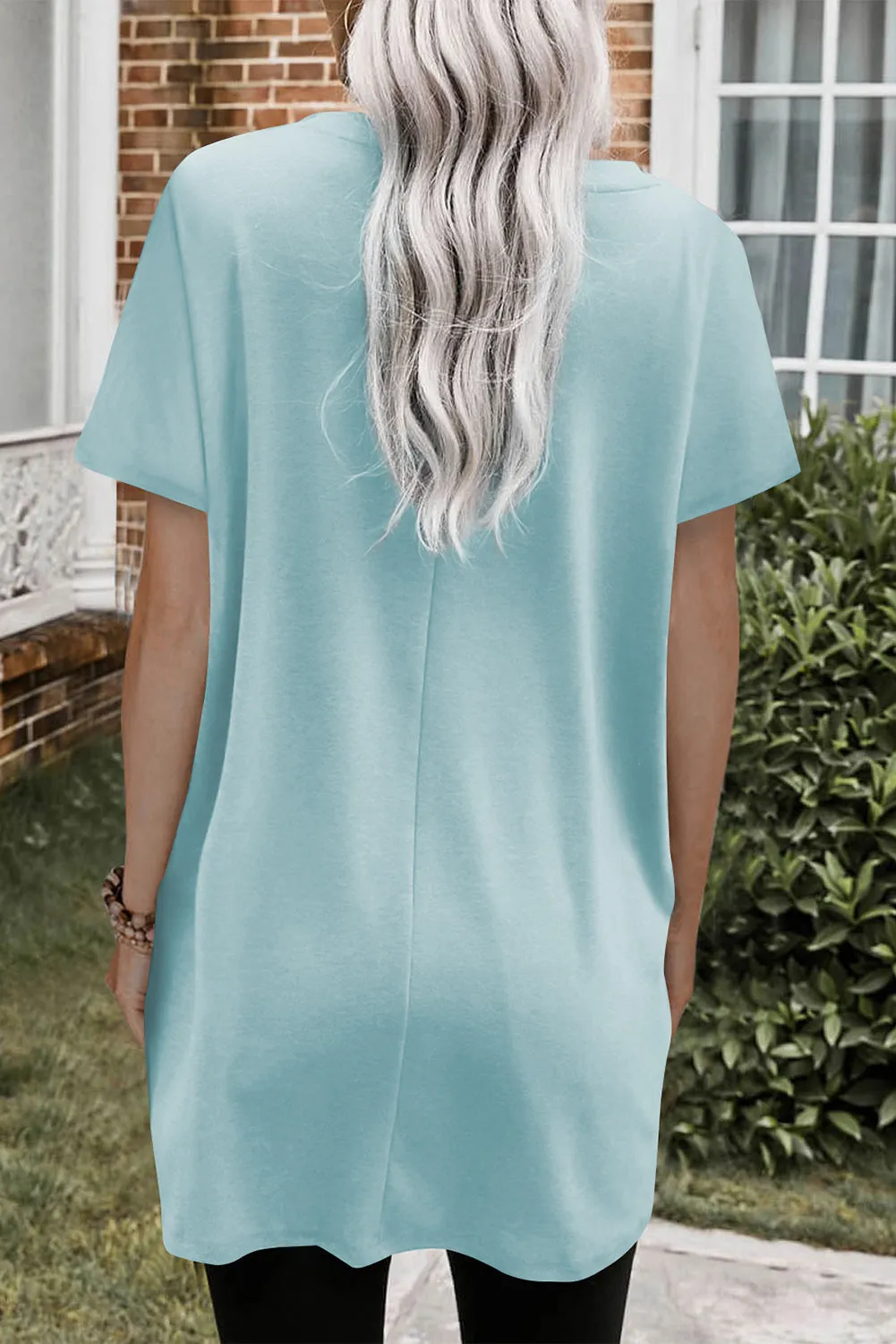 Loose Pocket Casual Tunic Long T-Shirt